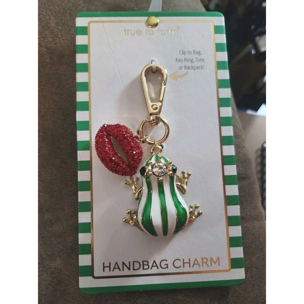 True To Form KISS A FROG Handbag Charm Key Ring Enamel New